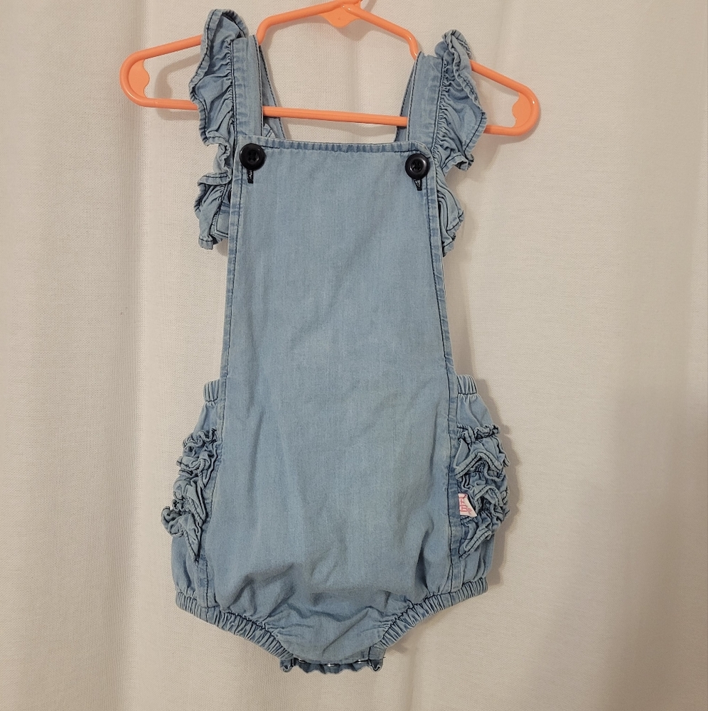 18-24 mos original denim Ruffle Butts romper